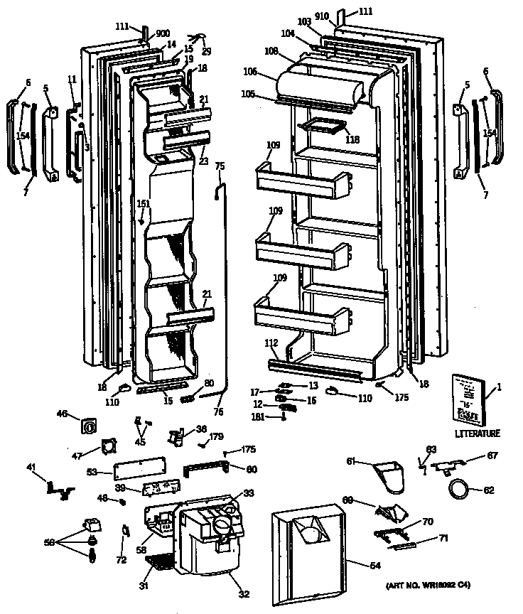 GE MSX24GRSBAD doors diagram