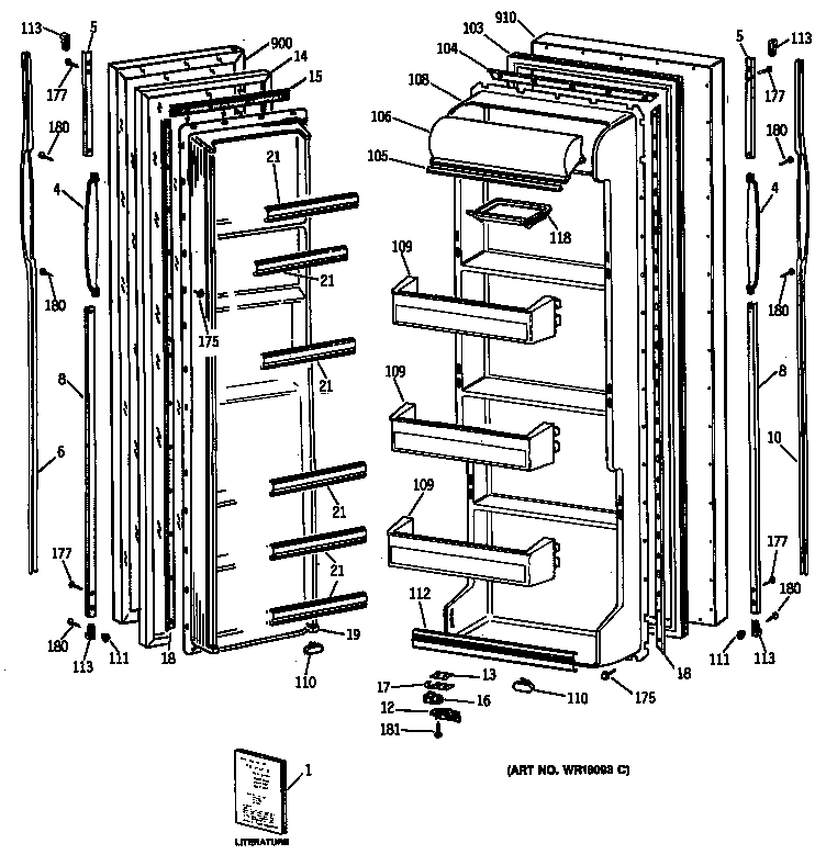 GE MSG22GASCWH doors diagram