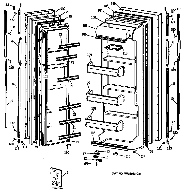 GE MSX22GASMAD doors diagram
