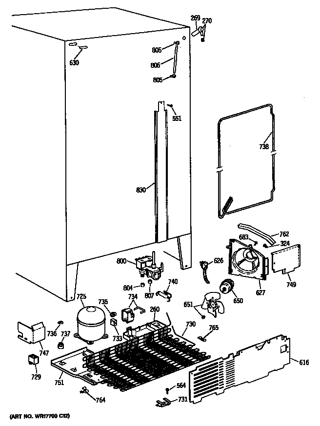 GE MRSC22BRSMWH unit diagram