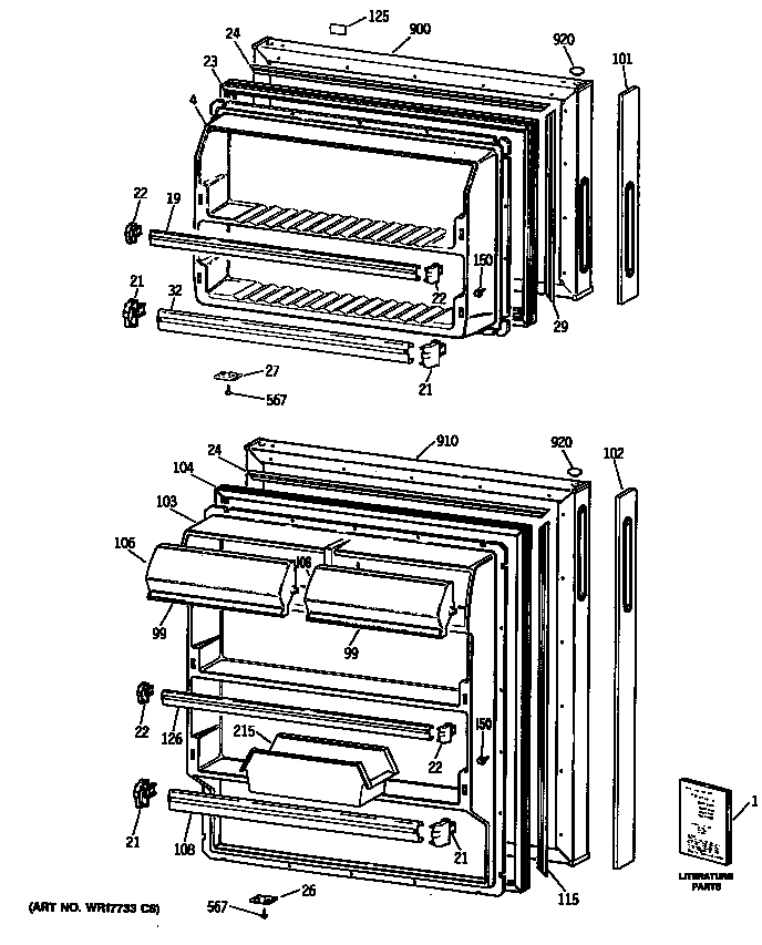 GE MTX16EYSJRWH doors diagram