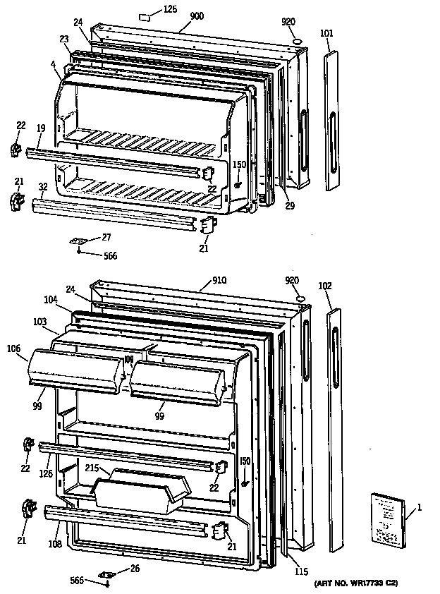 GE MTX14EYSJRAD doors diagram