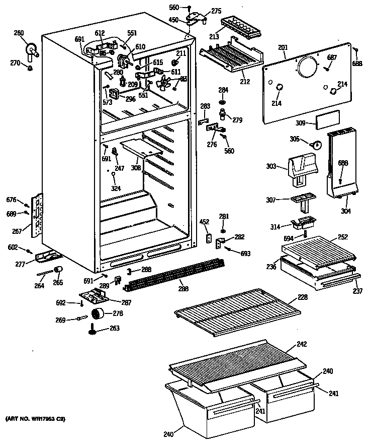 GE MTX14EYSJRAD cabinet diagram