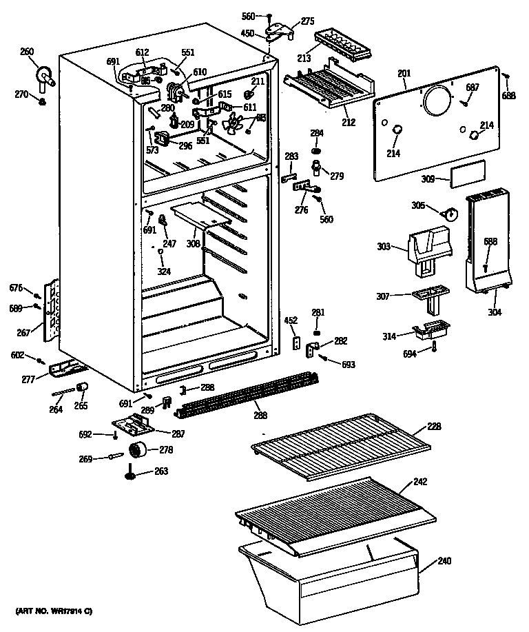 GE MTH16CYSKRWH cabinet diagram