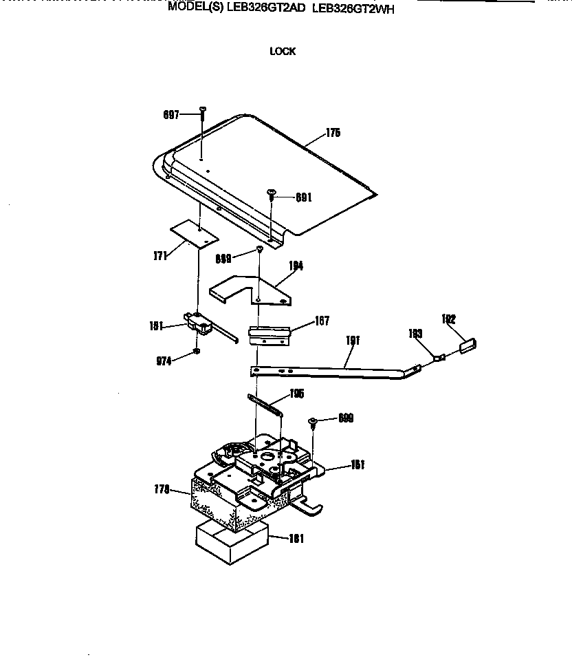 GE LEB326GT2WH lock diagram