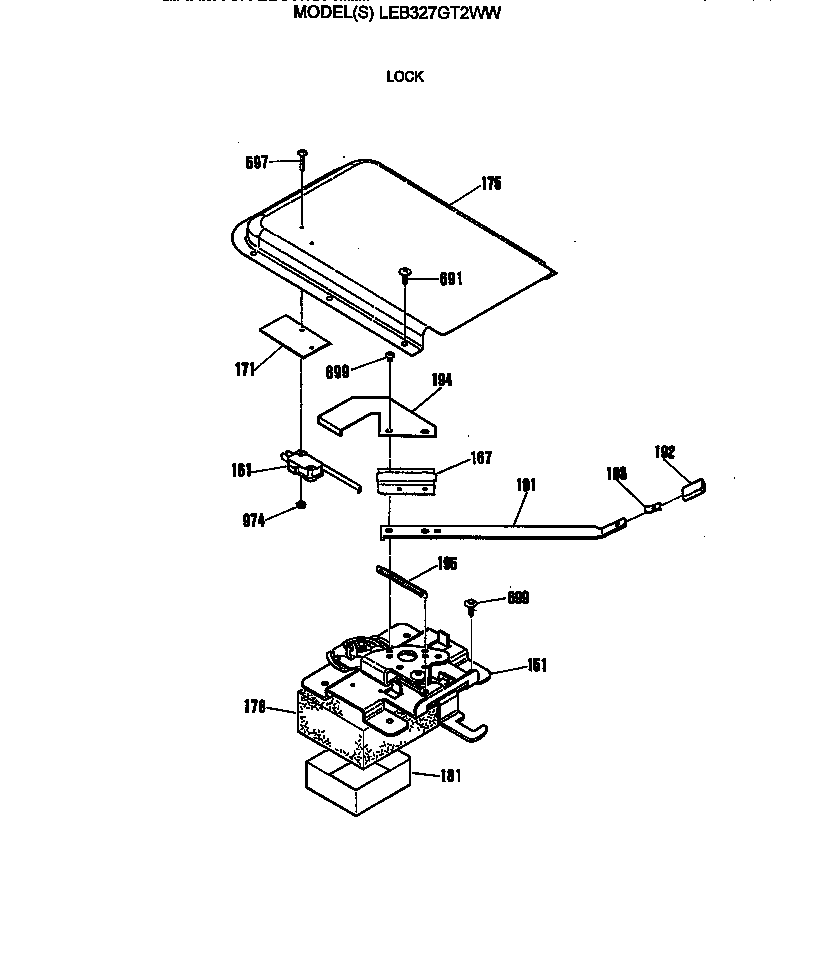 GE LEB327GT2WW lock diagram