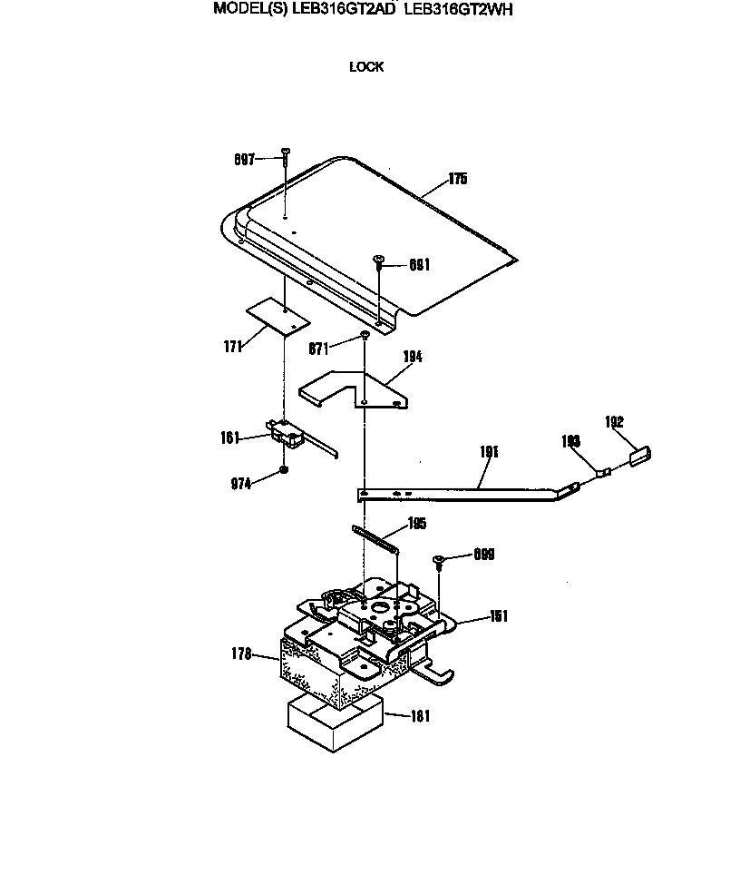 GE LEB316GT2AD lock diagram