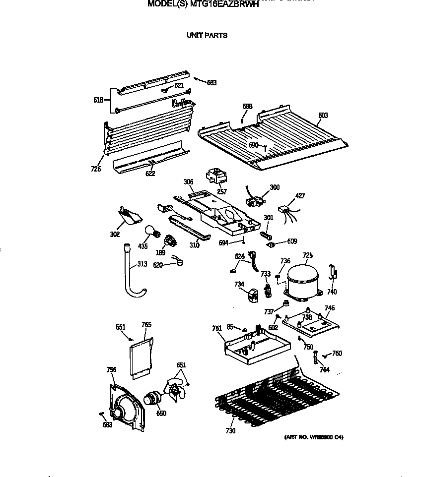 GE MTG16EAZBRWH unit parts diagram