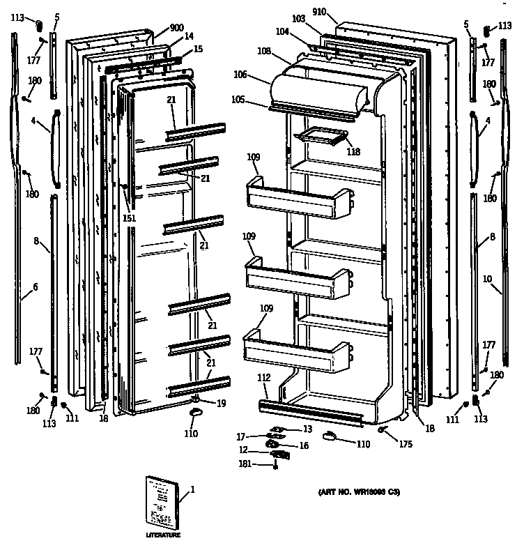 GE MSX20EASMAD doors diagram
