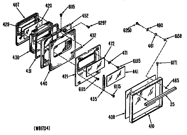 GE L2J345GEL1 door diagram