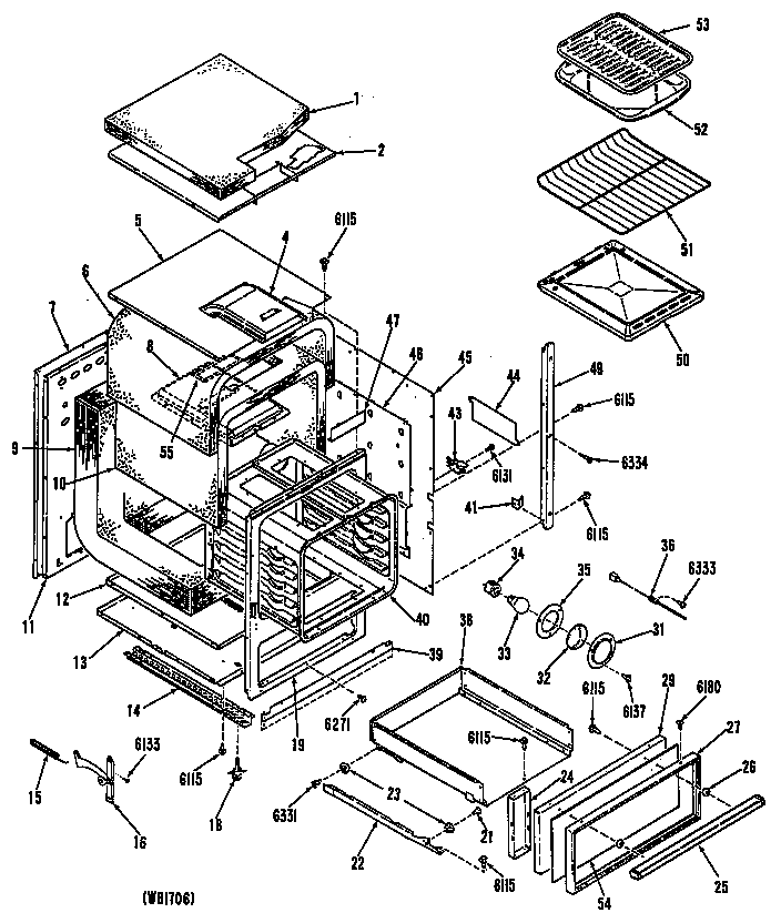 GE L2J345GEL1 oven diagram