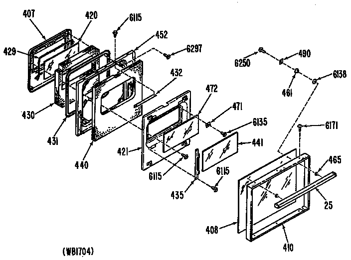 GE L2J345GEL1 door diagram