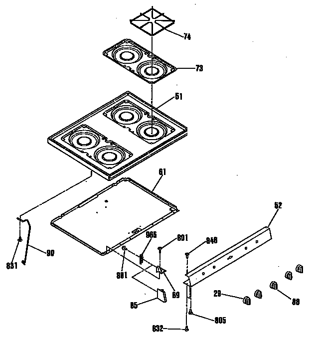 GE L2B115GEL2 cooktop diagram
