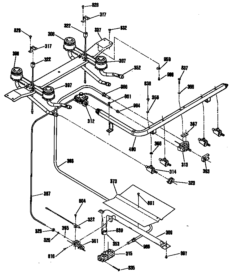 GE L2B115GEL2 burners diagram