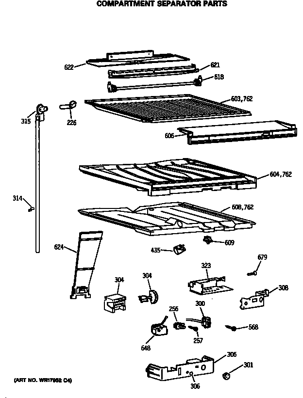GE MTX21GASMRWH compartment separator parts diagram