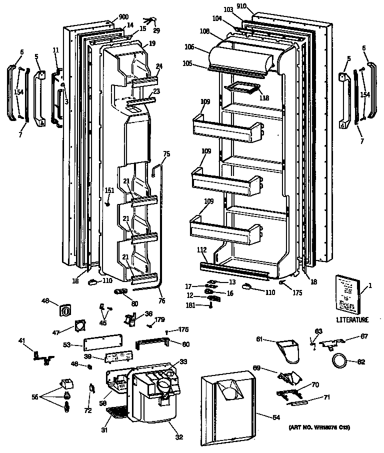 GE MRSC22BRSBAD doors diagram