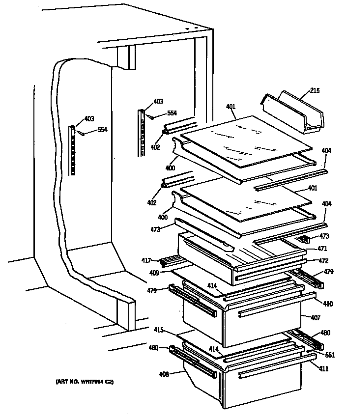 GE MSG27DHSCWH shelves diagram