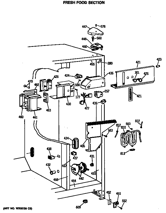 GE MSK27DHSCAD fresh foor section diagram