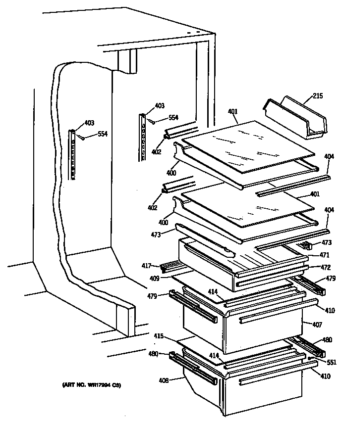 GE MSK27DHSCAD shelves diagram