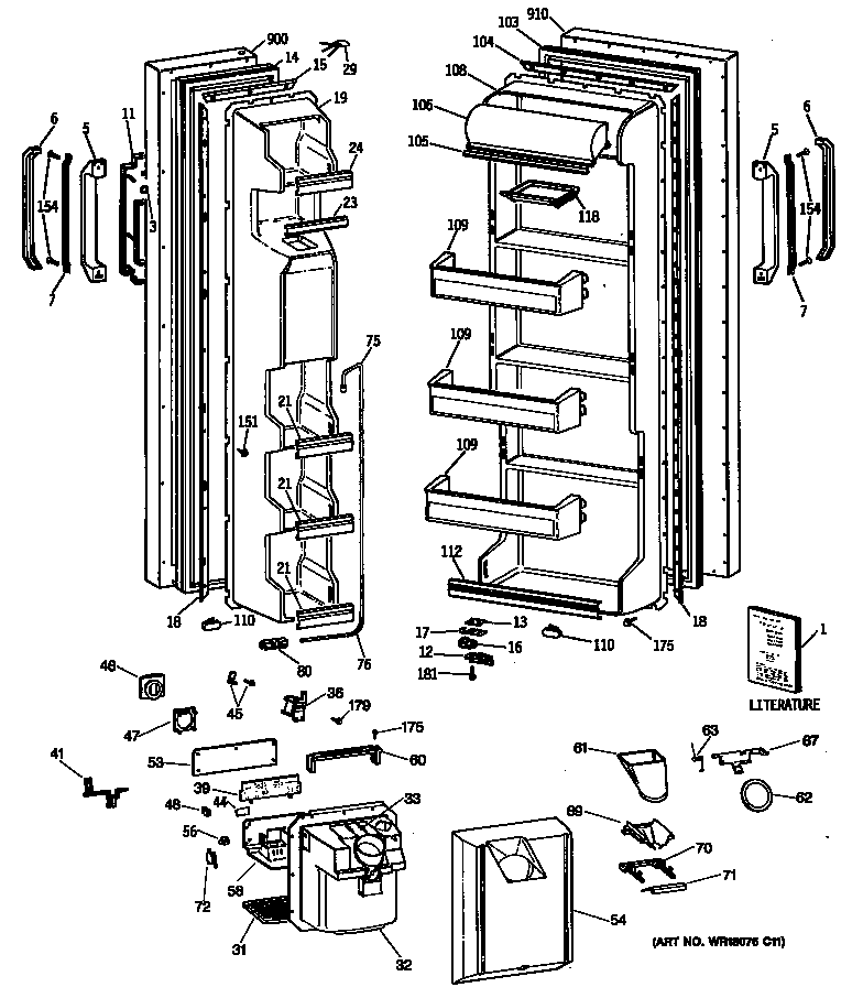 GE MSX20GWSMWH doors diagram
