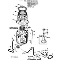 GE WRW4600SALWW tub, basket & agitator diagram