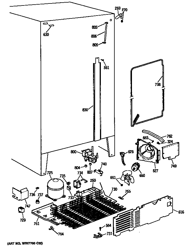 GE MSX27DRTAWW unit diagram