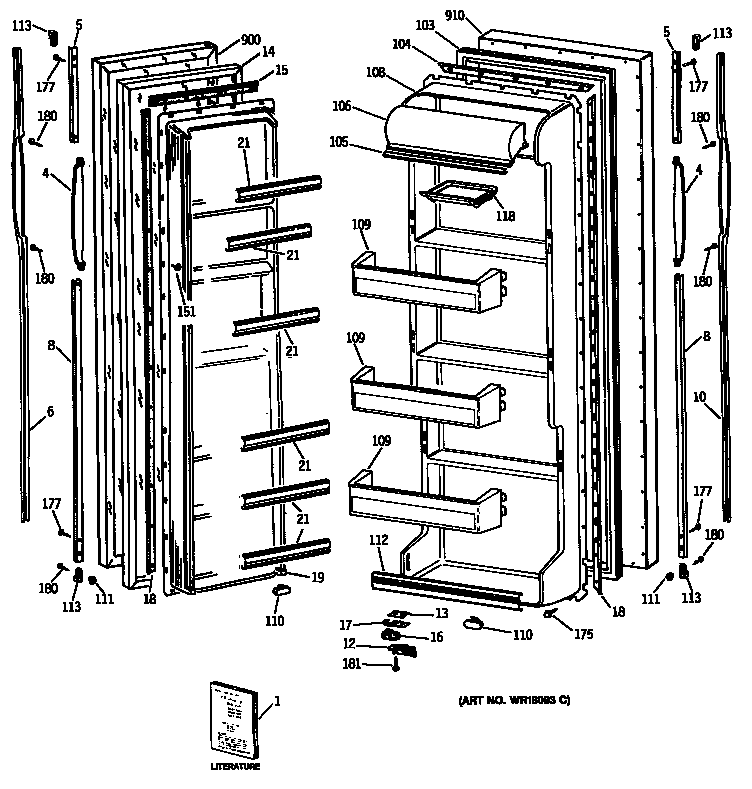 GE MSG22GASMWH doors diagram
