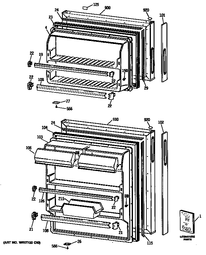GE MTX16BYSJRAD doors diagram