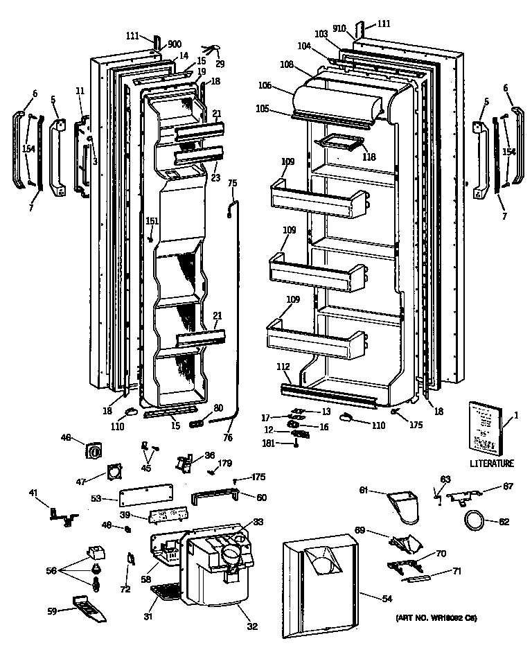 GE MSG24GRSMWH doorss diagram