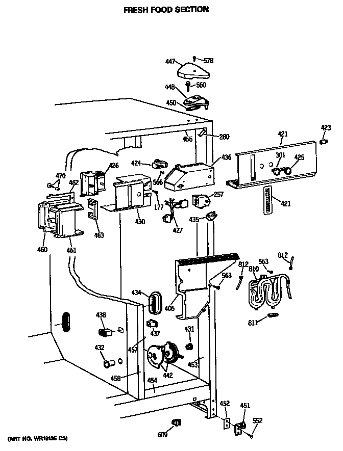 GE MSK27DHSMAD fresh food section diagram