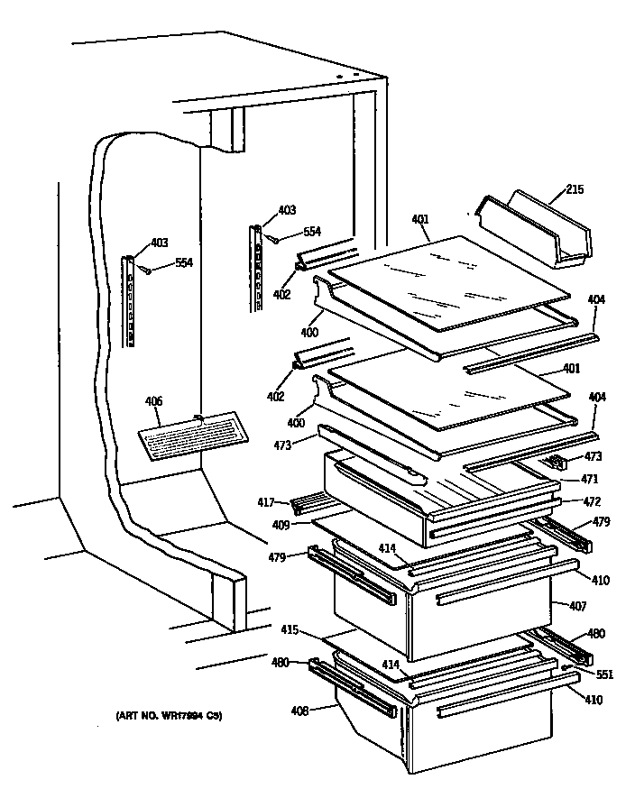GE MSK27DHSMAD shelves diagram