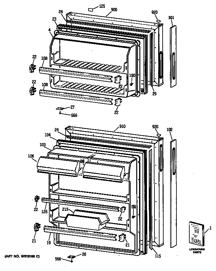 GE MTH14CYSKRAD doors diagram