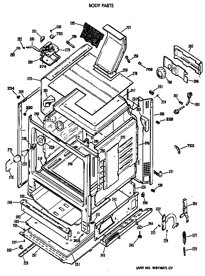 GE LGB356GET2WH body parts diagram