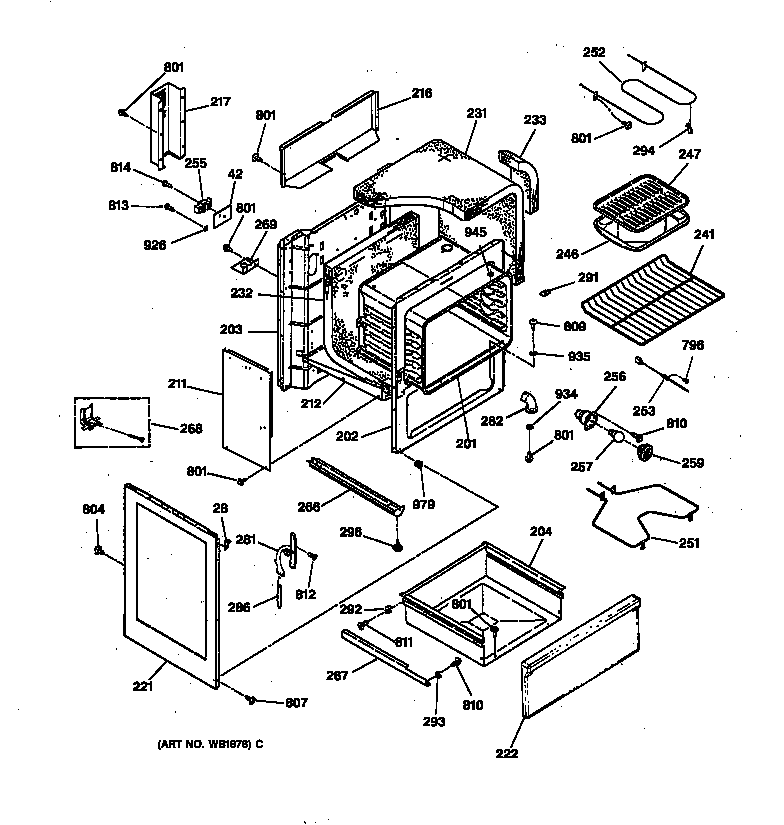 GE LEB356WT3WW body parts diagram