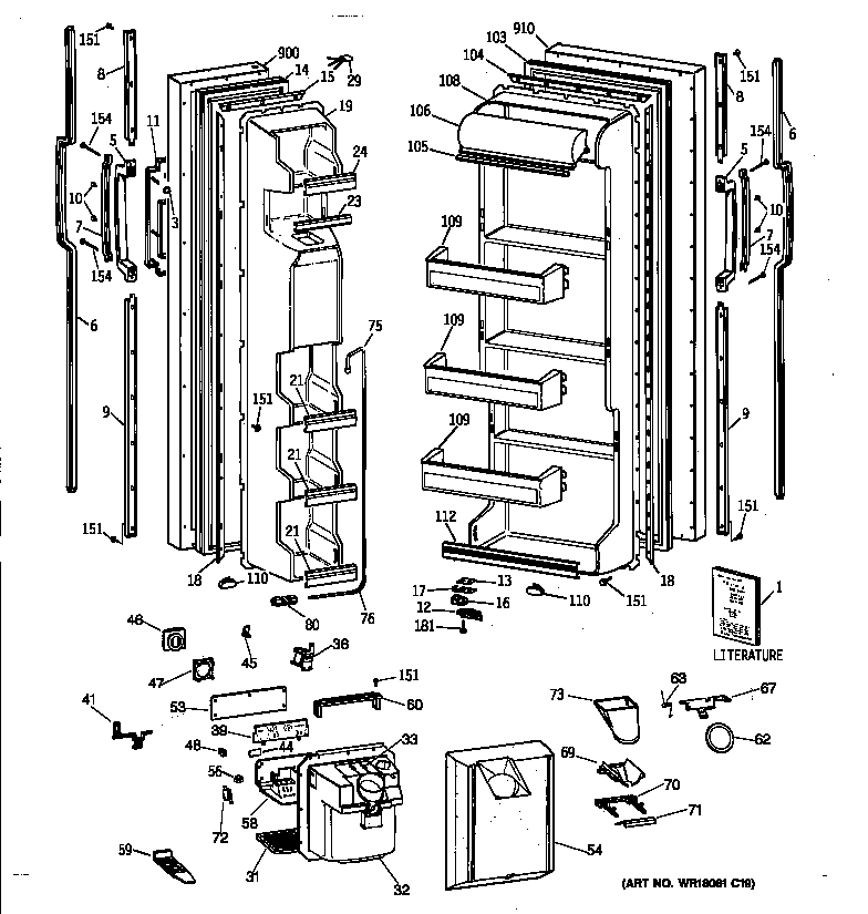 GE MSZ20GWYDWW doors diagram
