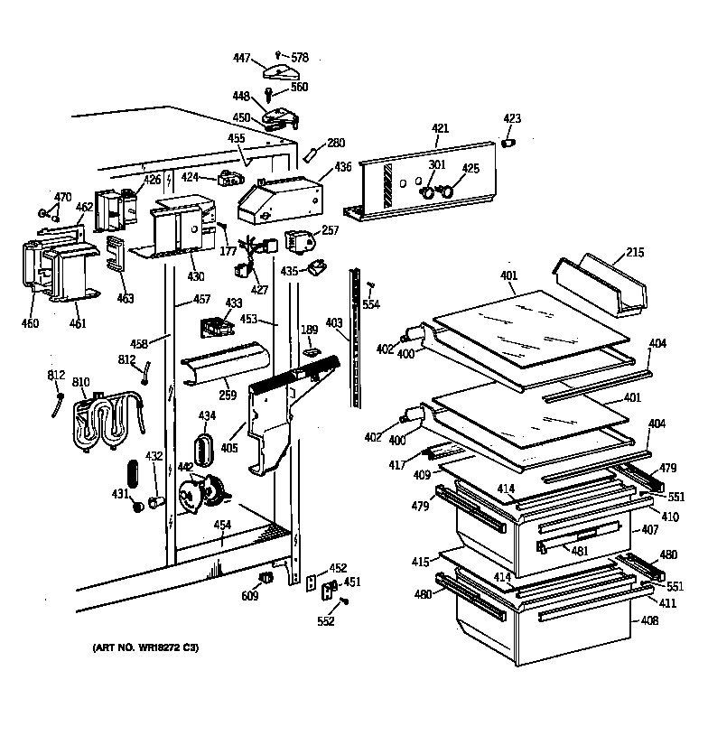 GE MSK22GRXEAD fresh food section diagram