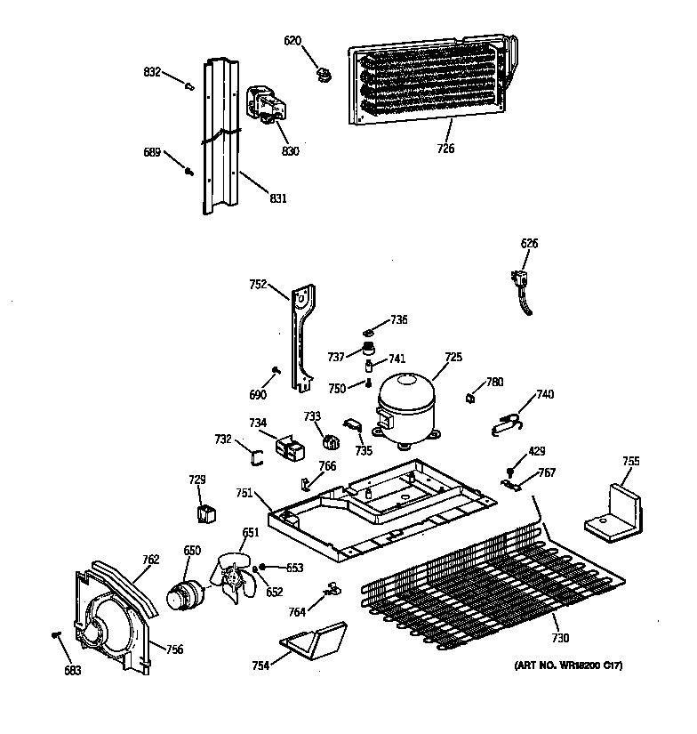 GE MTX18GAXRRAA unit parts diagram