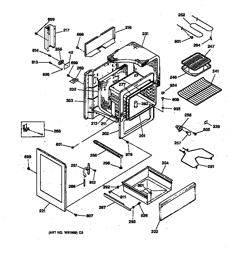 GE LEB131GT2WH body parts diagram