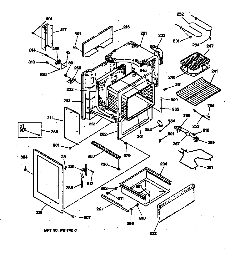 GE LEB356GT3BB body parts diagram
