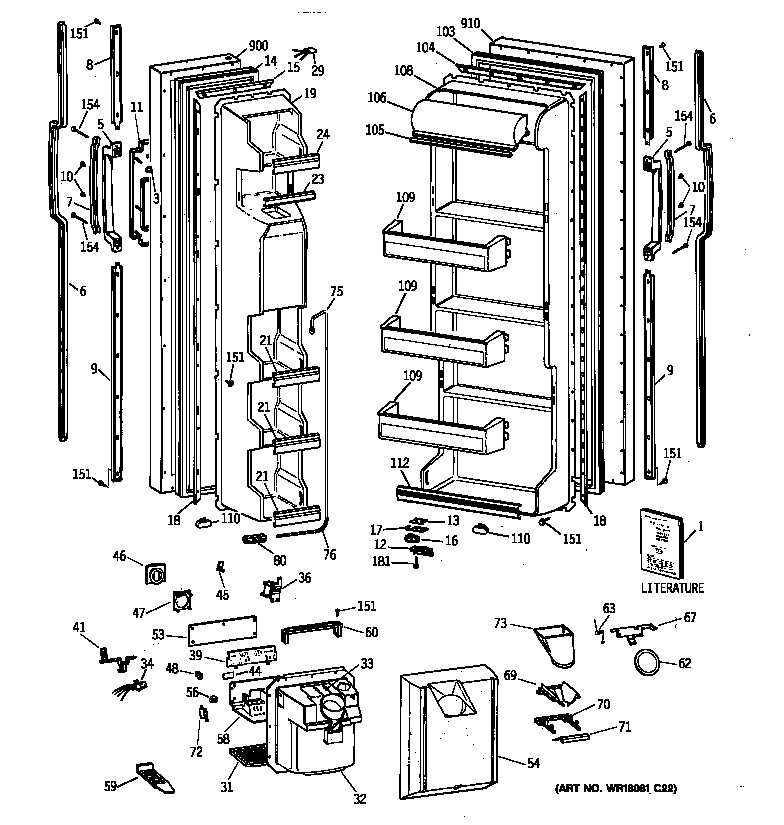 GE MSZ20GWZAWW doors diagram