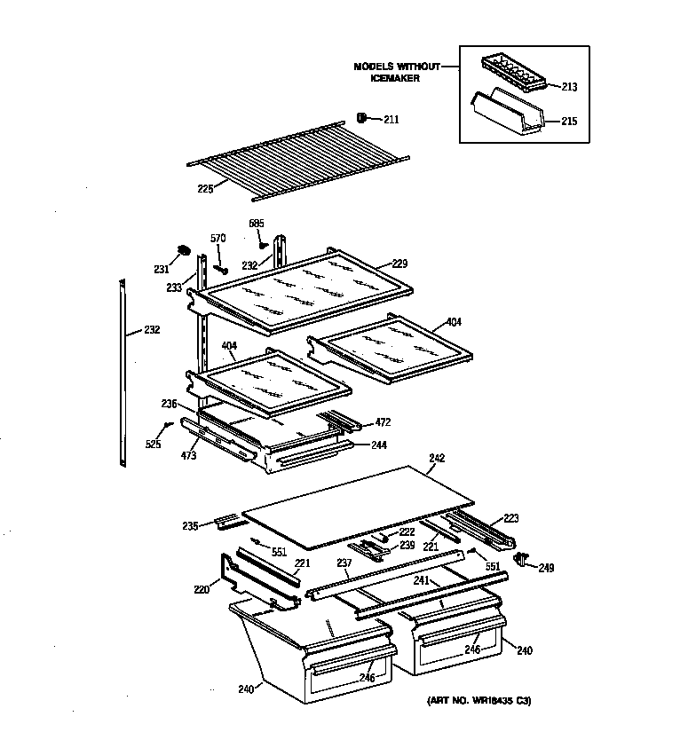 GE MTX21DIZKRWW shelf parts diagram