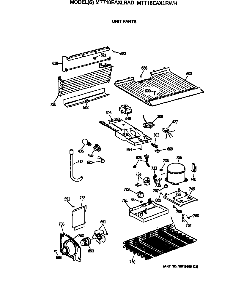 GE MTT16EAXLRAD unit parts diagram