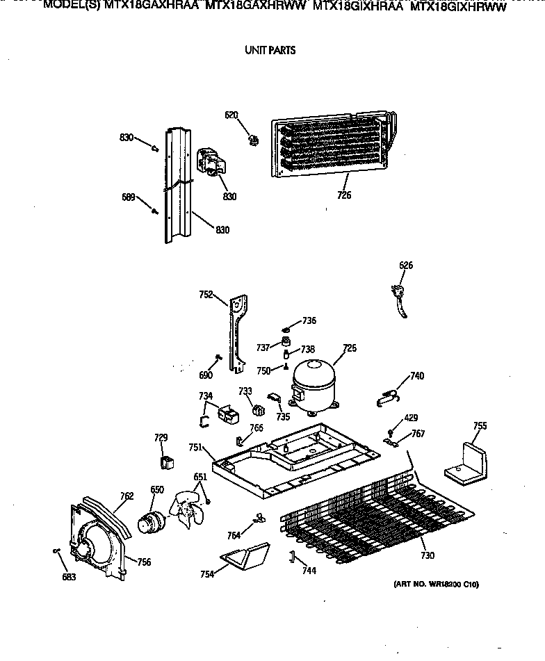 GE MTX18GIXHRAA unit parts diagram