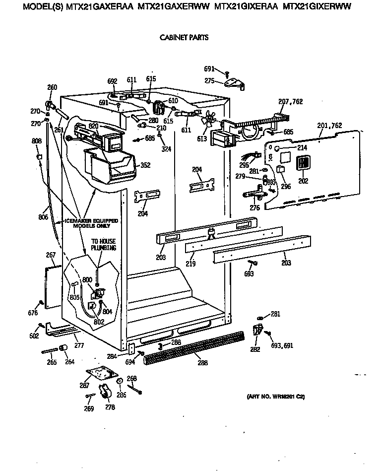 GE MTX21GIXERAA cabinet parts diagram