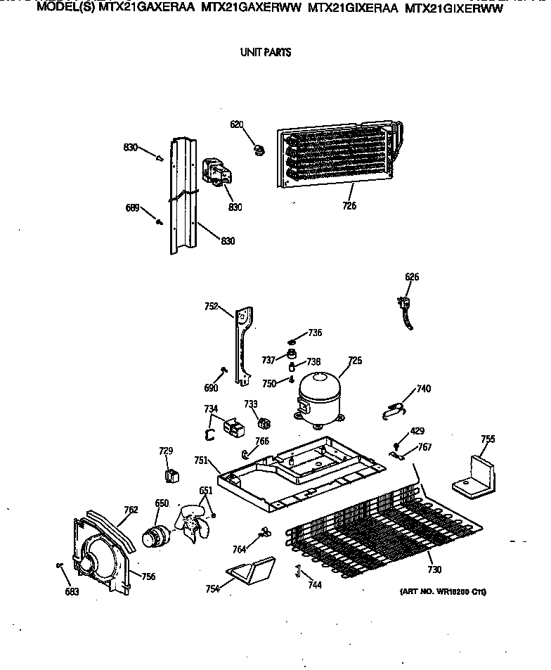 GE MTX21GIXERAA unit parts diagram