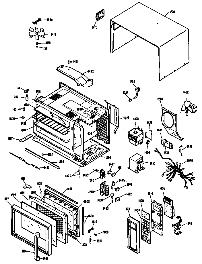 GE LE1032H01 microwave diagram