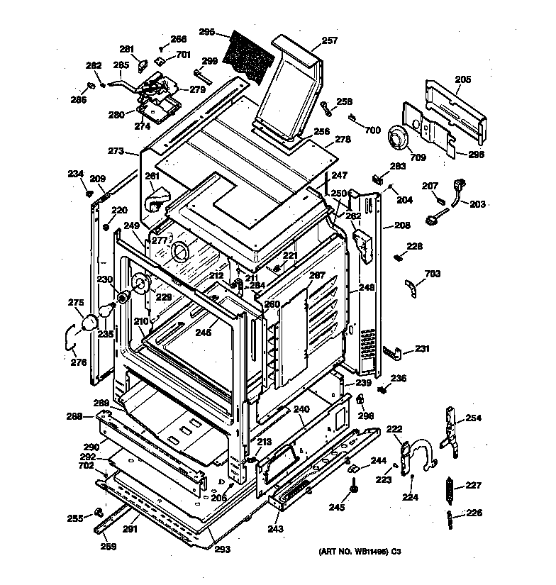 GE LGB356WEW3WW body parts diagram