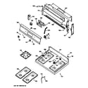 GE LGB336GEV3WH control panel & cooktop diagram