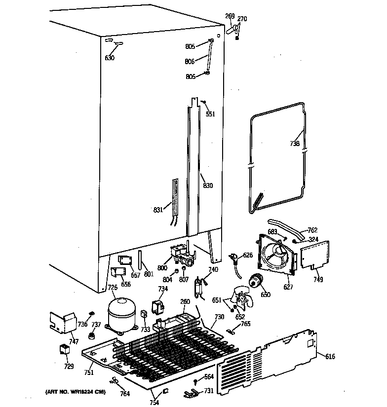 GE MSK22GRXDAD unit parts diagram