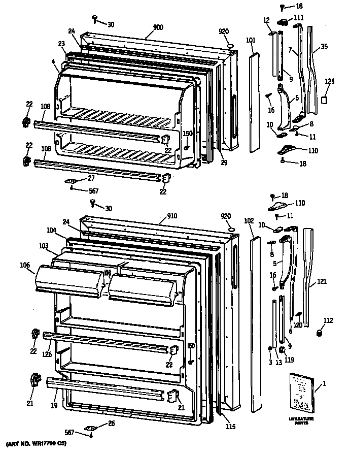 Hotpoint CTX16CISJRAD doors diagram